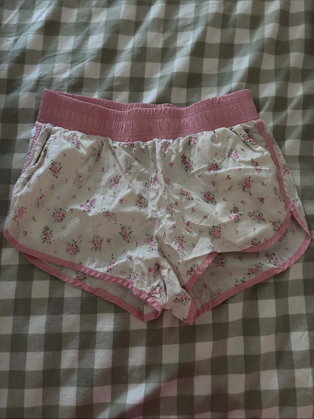 Floral Pink-Trim Shorts for Women